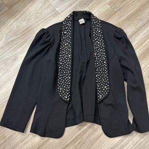 MSK Black Blazer with Studded Lapel